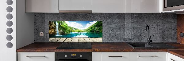 Spatplaat keuken Waterval in het bos
