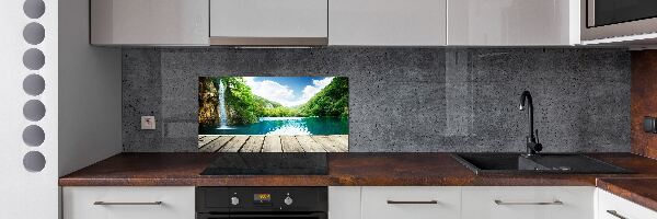 Spatplaat keuken Waterval in het bos