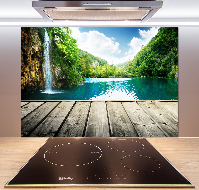 Panel do kuchni Wodospad w lesie