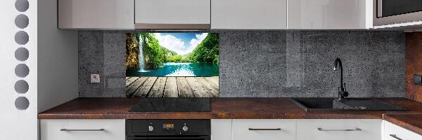 Spatplaat keuken Waterval in het bos