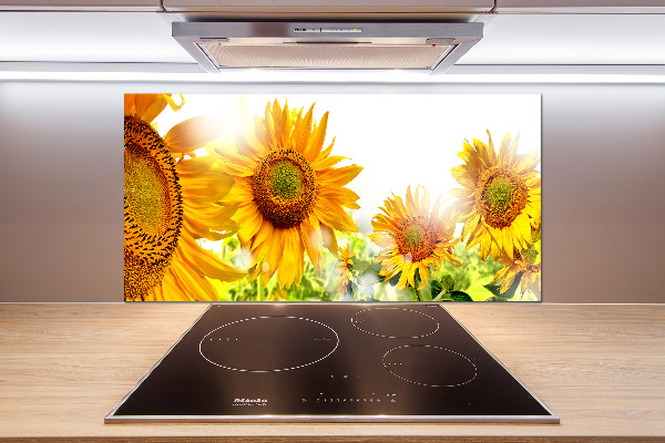 Spatscherm keuken Zonnebloemen