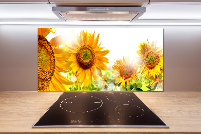 Spatscherm keuken Zonnebloemen