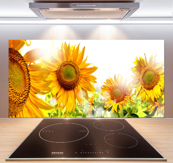 Spatscherm keuken Zonnebloemen