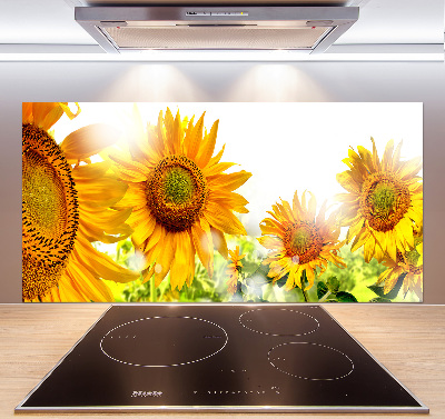 Spatscherm keuken Zonnebloemen