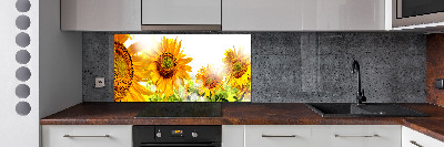 Spatscherm keuken Zonnebloemen