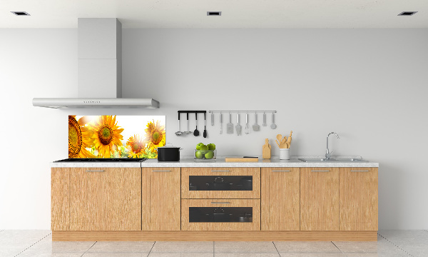 Spatscherm keuken Zonnebloemen