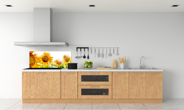Spatscherm keuken Zonnebloemen