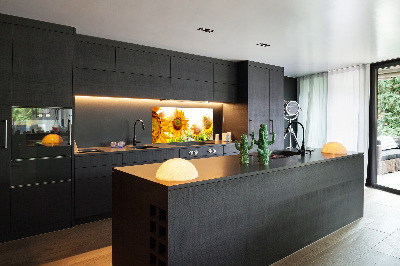 Spatscherm keuken Zonnebloemen