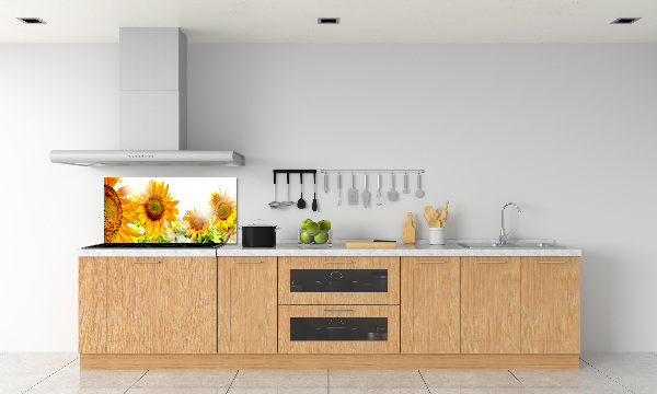 Spatscherm keuken Zonnebloemen