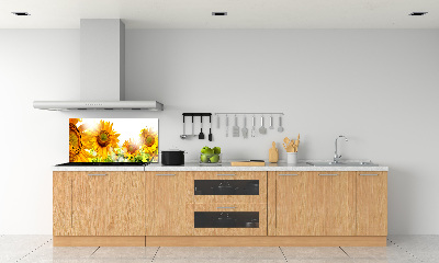 Spatscherm keuken Zonnebloemen