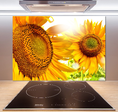 Spatscherm keuken Zonnebloemen