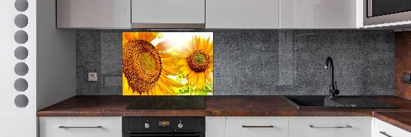 Spatscherm keuken Zonnebloemen