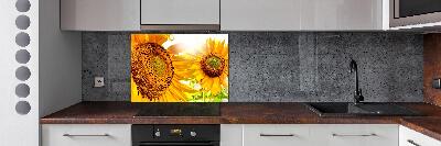 Spatscherm keuken Zonnebloemen