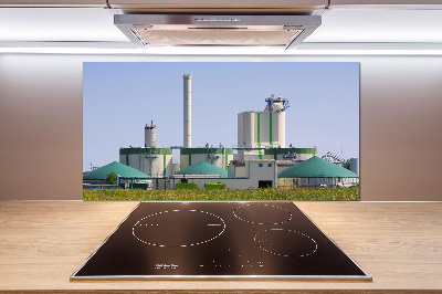 Glazen achterwand keuken Biogasinstallatie