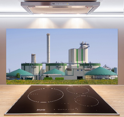 Glazen achterwand keuken Biogasinstallatie