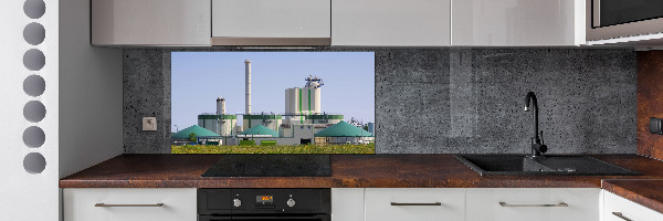 Glazen achterwand keuken Biogasinstallatie