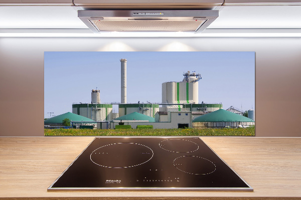 Glazen achterwand keuken Biogasinstallatie