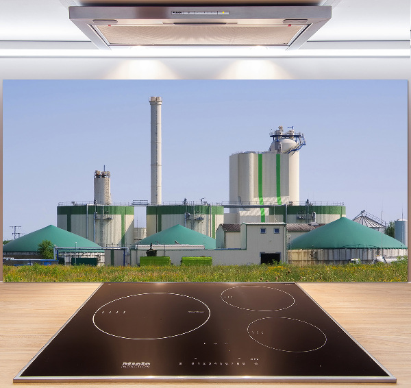 Glazen achterwand keuken Biogasinstallatie