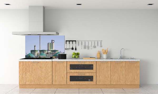 Glazen achterwand keuken Biogasinstallatie