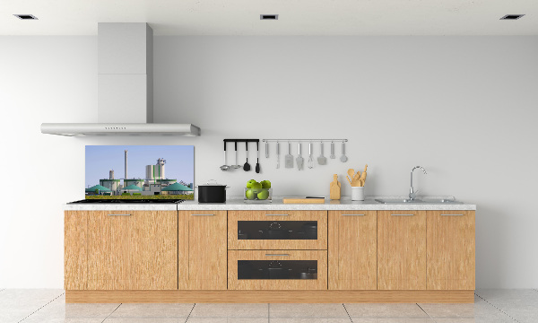 Glazen achterwand keuken Biogasinstallatie