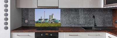 Glazen achterwand keuken Biogasinstallatie