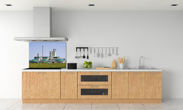 Glazen achterwand keuken Biogasinstallatie