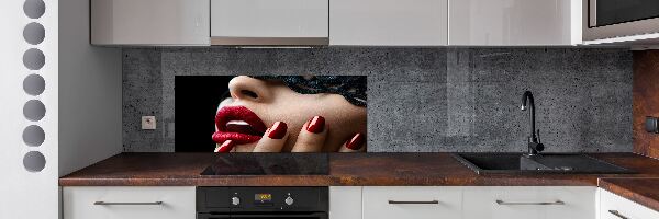 Glazen achterwand keuken Kanten masker