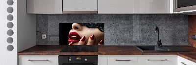 Glazen achterwand keuken Kanten masker
