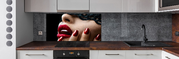 Glazen achterwand keuken Kanten masker