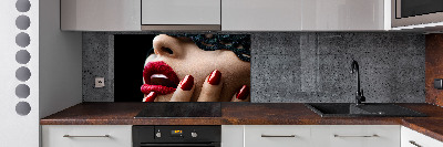 Glazen achterwand keuken Kanten masker