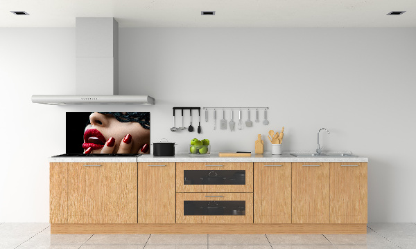 Glazen achterwand keuken Kanten masker