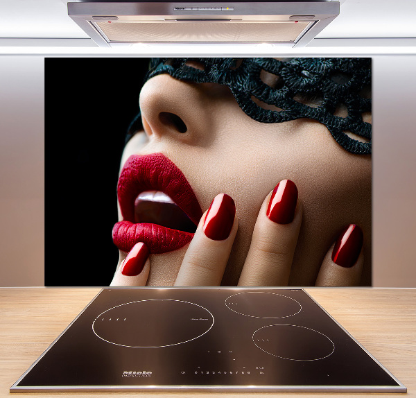 Glazen achterwand keuken Kanten masker