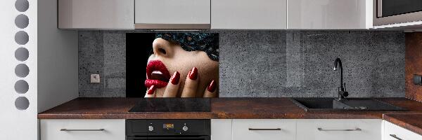 Glazen achterwand keuken Kanten masker