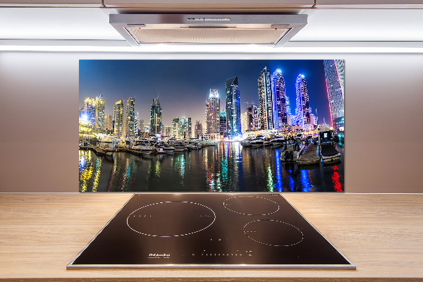 Achterwand keuken Dubai 's nachts