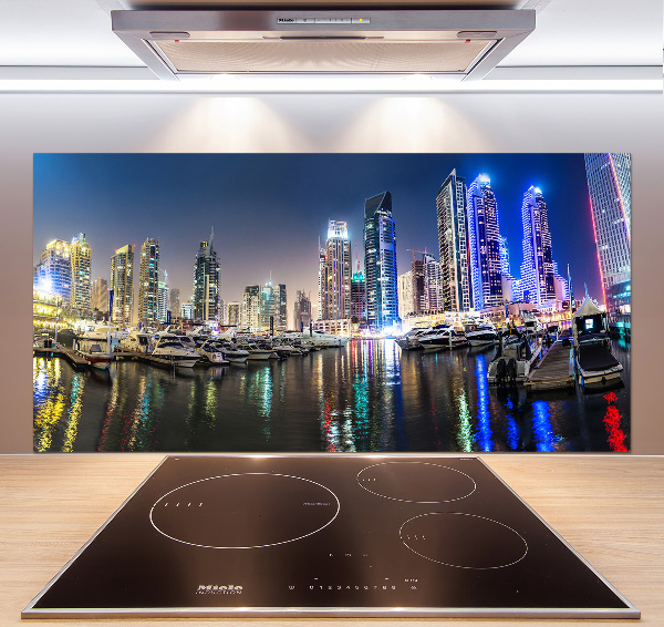Achterwand keuken Dubai 's nachts
