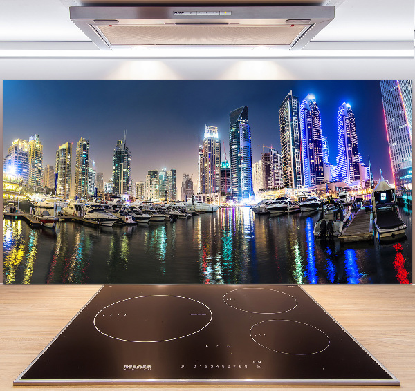 Achterwand keuken Dubai 's nachts