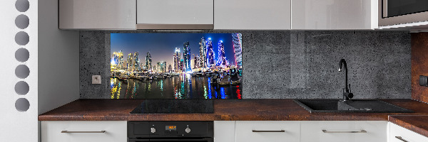 Achterwand keuken Dubai 's nachts
