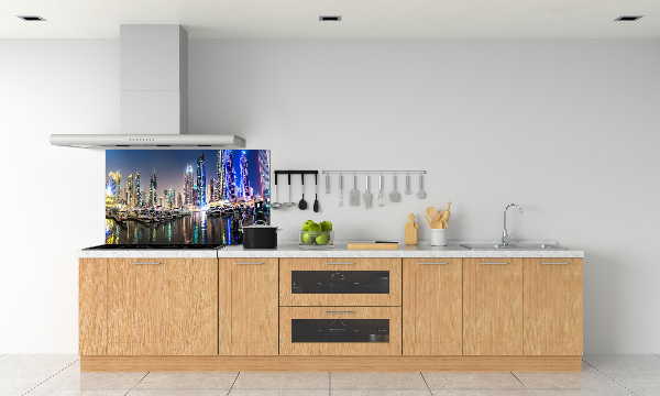 Achterwand keuken Dubai 's nachts