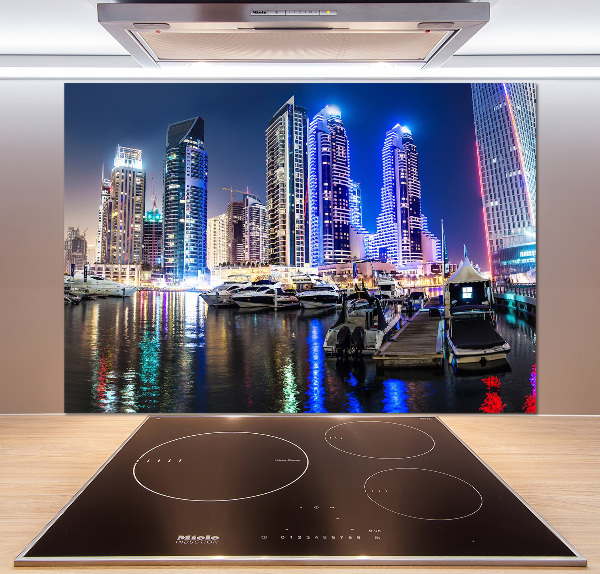 Achterwand keuken Dubai 's nachts