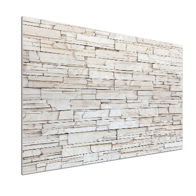 Glazen achterwand keuken Witte stenen muur