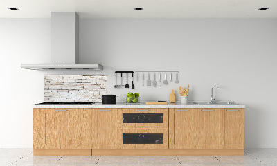 Glazen achterwand keuken Witte stenen muur