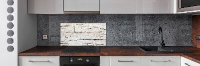 Glazen achterwand keuken Witte stenen muur