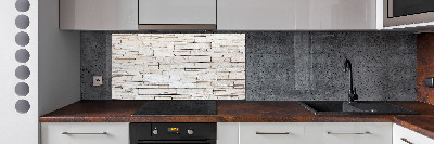 Glazen achterwand keuken Witte stenen muur