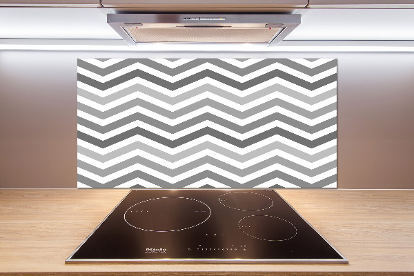 Achterwand keuken Grijze zigzaglijnen