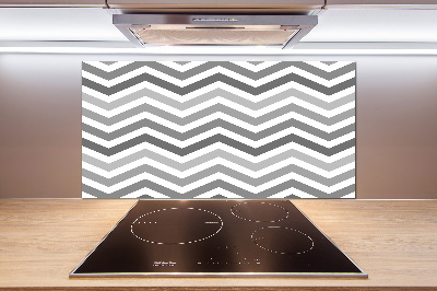 Achterwand keuken Grijze zigzaglijnen