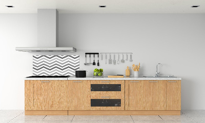 Achterwand keuken Grijze zigzaglijnen