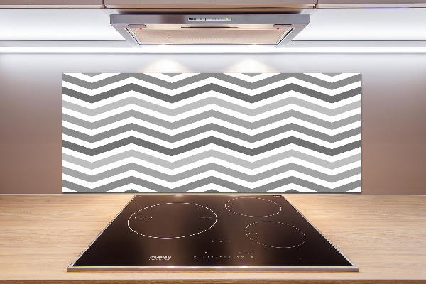 Achterwand keuken Grijze zigzaglijnen