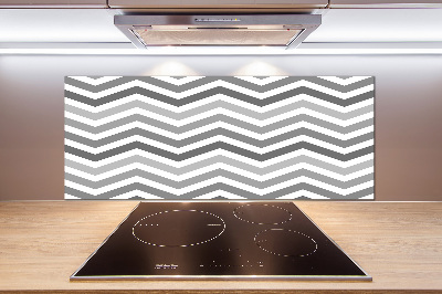 Achterwand keuken Grijze zigzaglijnen