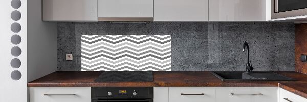 Achterwand keuken Grijze zigzaglijnen
