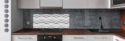 Achterwand keuken Grijze zigzaglijnen